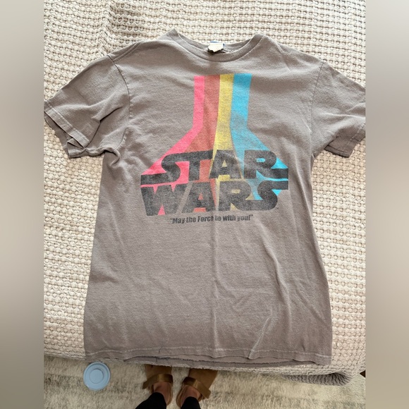 Star Wars Tops - Star Wars Brown Tee with Retro Multicolor Design